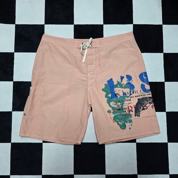 36 폴로랄프로렌 피싱 그래픽 스윔팬츠 스윔웨어 핑크