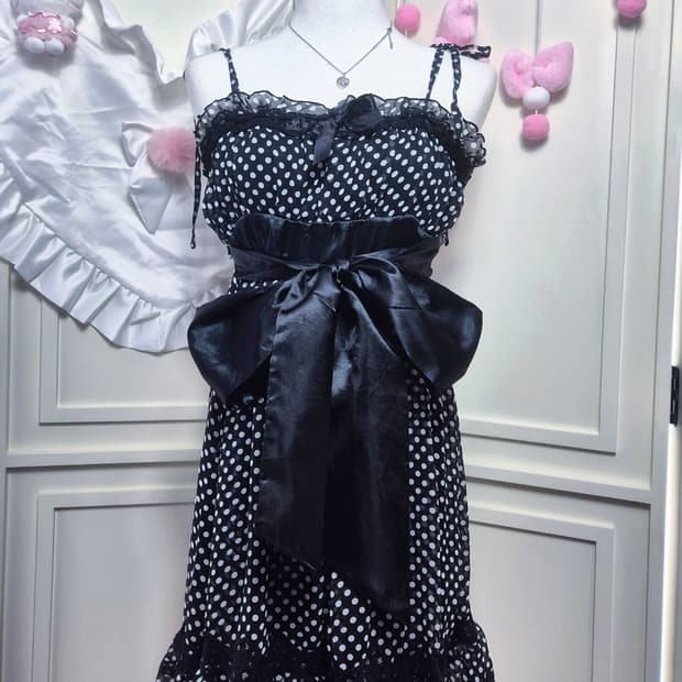 Tralala 트랄라라 오네갸루 히메갸루 도트 빅리본 원피스