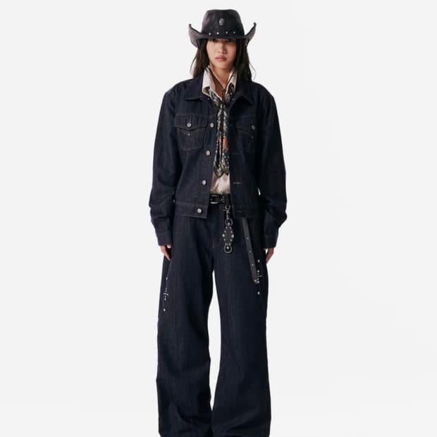 Aakam 웨스턴 플레어 팬츠