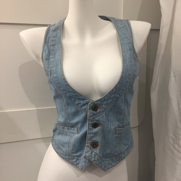 Gaminerie 갸루 모리걸 연청 데님 vest