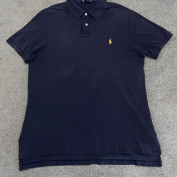 (XL) 폴로랄프로렌 커스텀핏 카라 티 라이트네이비