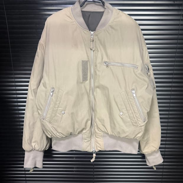 그레일즈 양면 리버시블 ma-1 항공 점퍼 코튼 워시드 지퍼 봄버 블루종