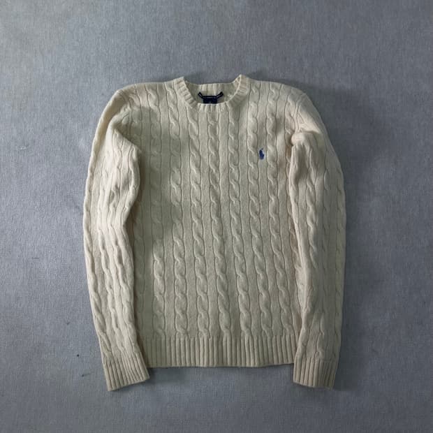 W90 폴로랄프로렌 램스울 꽈배기 니트