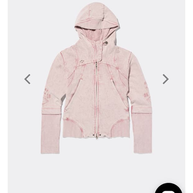 MSCHF 컷오프 워시드 핑크 브라운 후드 (사이즈m)