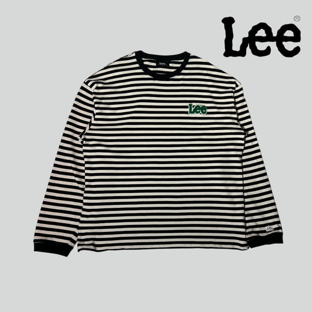 [L]LEE 리 스트라이프 단가라 롱 슬리브 긴팔 티