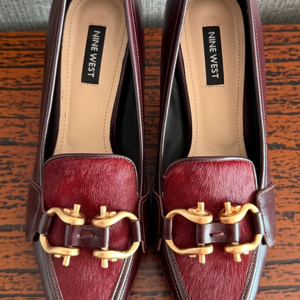 나인웨스트 NINE WEST 펌프스 가죽 구두 송치 미드힐 로퍼 235