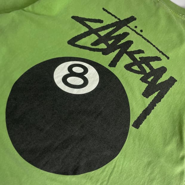 Stussy 스투시 그린 피그다이 8볼 반팔티