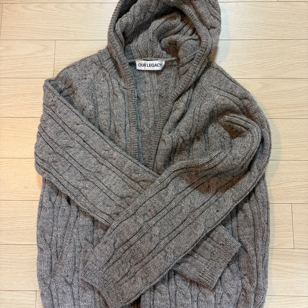 [34] 아워레가시 케이블 니트 후드집업