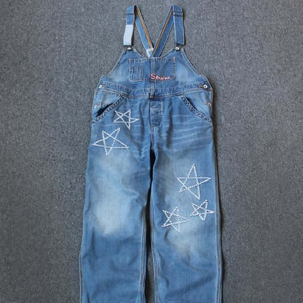 Rough 빈티지 데님 멜빵 오버롤