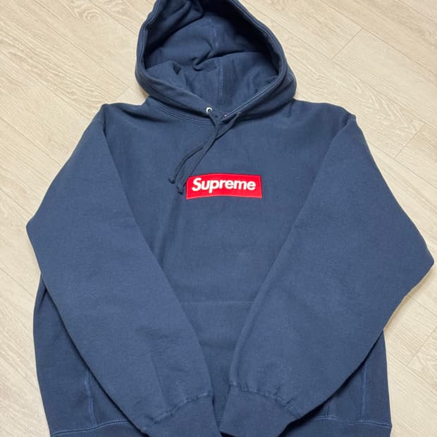 슈프림 박스로고 후드티 24FW 네이비(M)