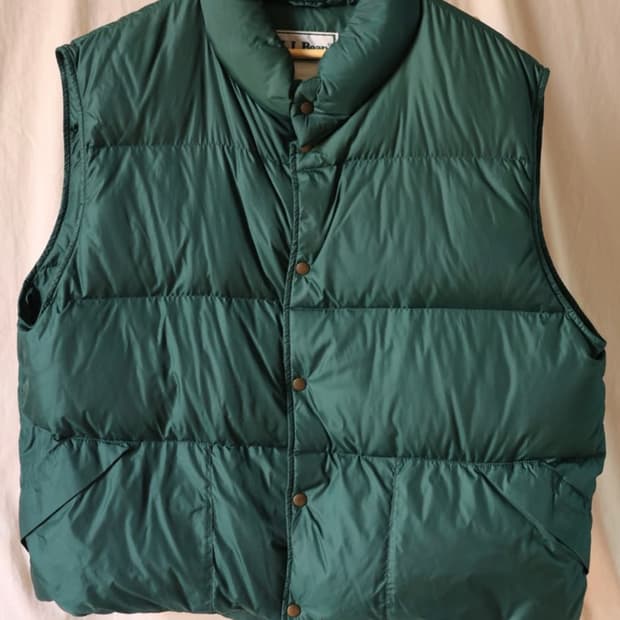 엘엘빈 70s 80s 그린 푸퍼 구스다운 베스트 XL