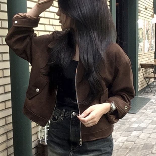 벚꽃 봄 스웨이드자켓