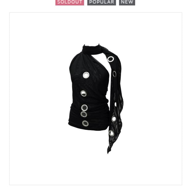 Kimyo big eyelet scarf layer mesh top