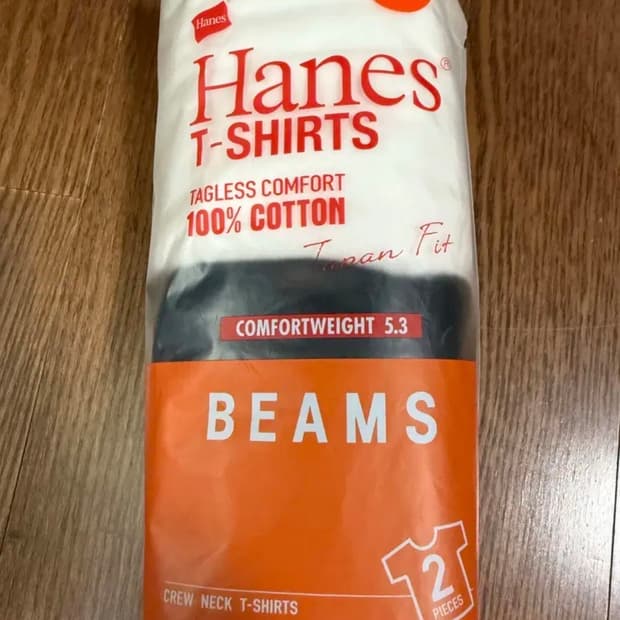 헤인즈hanes x 빔즈beams 별주2팩 티셔츠