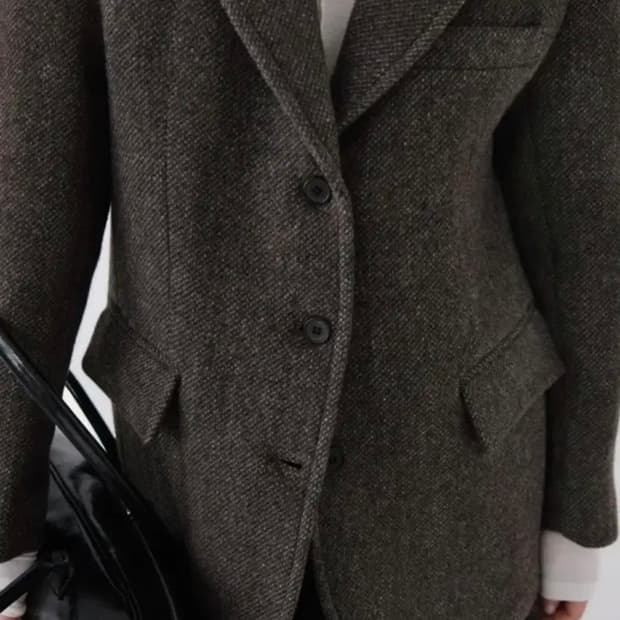 새상품)어텀 헤링본 자켓 브라운