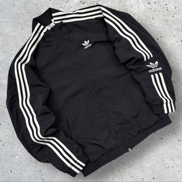[L] 아디다스 락업 바람막이 삼선 트랙탑 블랙 C296