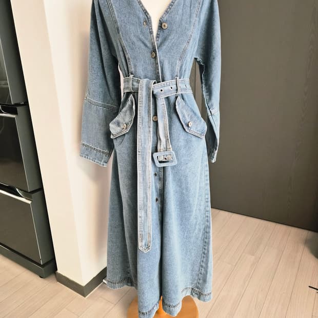 벨티드 롱 데님 원피스 & 아우터 (투웨이 연출 가능)