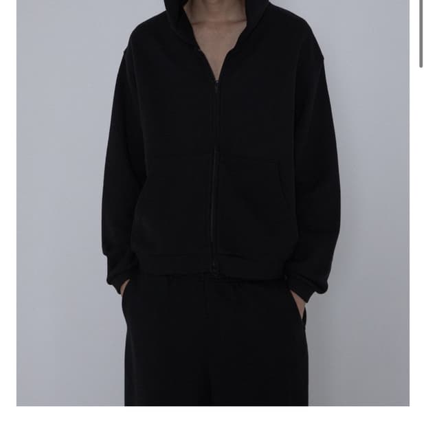 INNIR 헤비웨이트 블랙 후드 집업