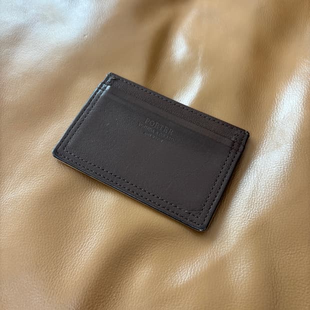 PORTER 포터 고트 레더 카드 케이스 월렛 지갑 브라운