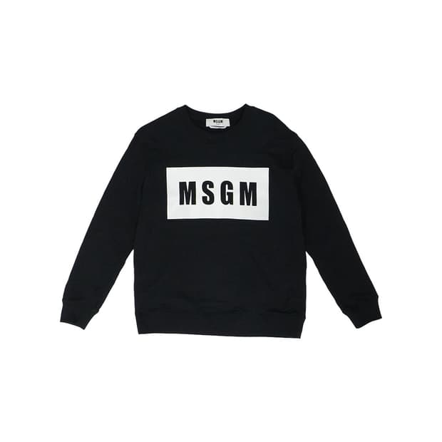 MSGM 박스 로고 맨투맨 블랙 