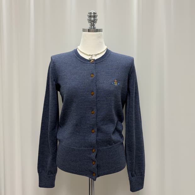 비비안웨스트우드 레드라벨 라나울 가디건-네이비