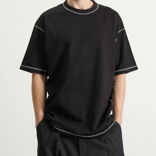 꼼데가르송 옴므 스티치 티셔츠 M