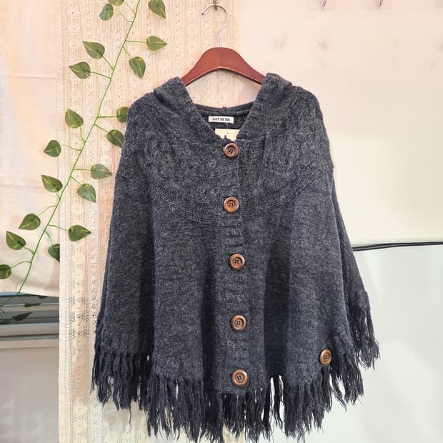 차콜 케이프 가디건