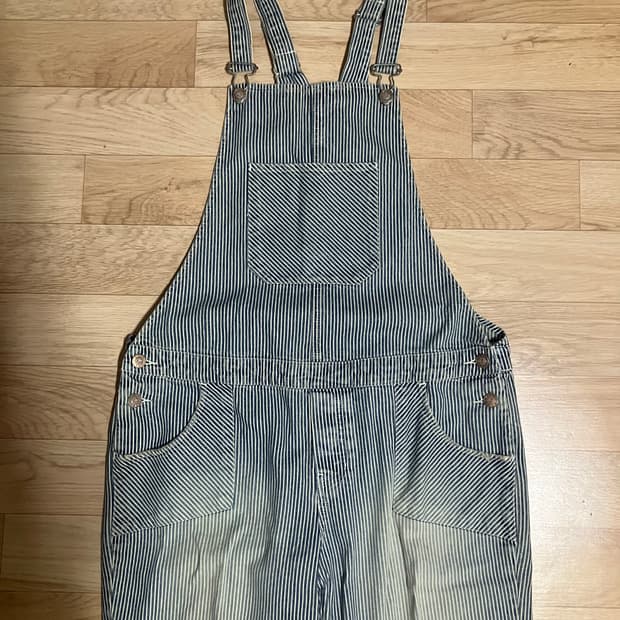 스트라이프 멜빵 바지