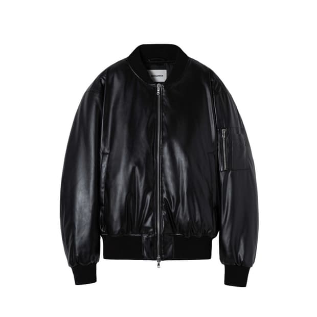 인사일런스 비건 레더 MA-1 BLACK m 새상품