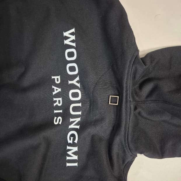 우영미 백로고 후드티