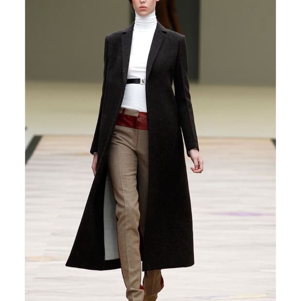 올드 셀린느 11fw 피비 파일로 컬렉션 레더 울 슬랙스
