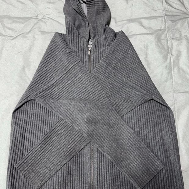 옴므플리세 헤더그레이 후드집업