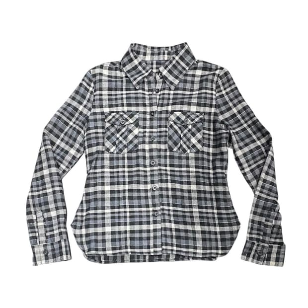 Grazie 슬림핏 포켓 디테일 체크셔츠