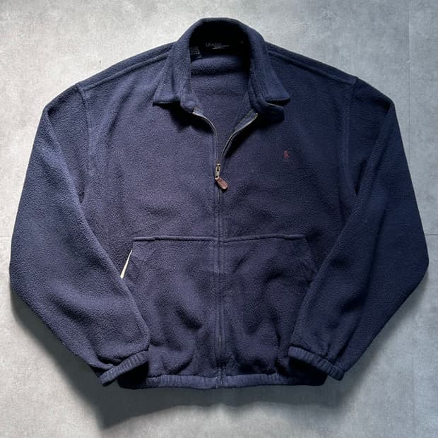 90s 폴로 네이비 후리스 스윙탑 자켓 (va.95)