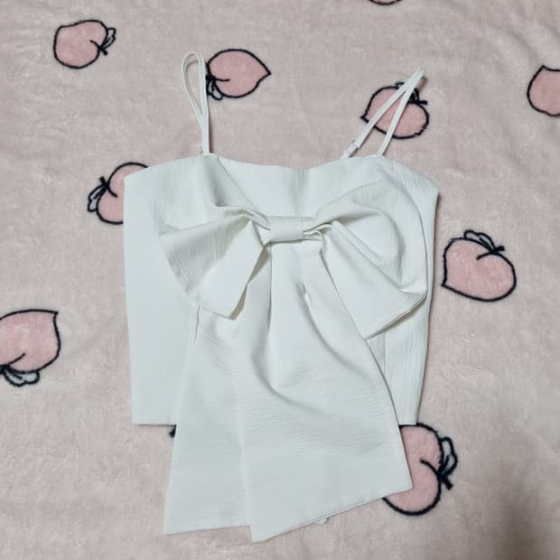 화이트 리본 나시 뷔스티에