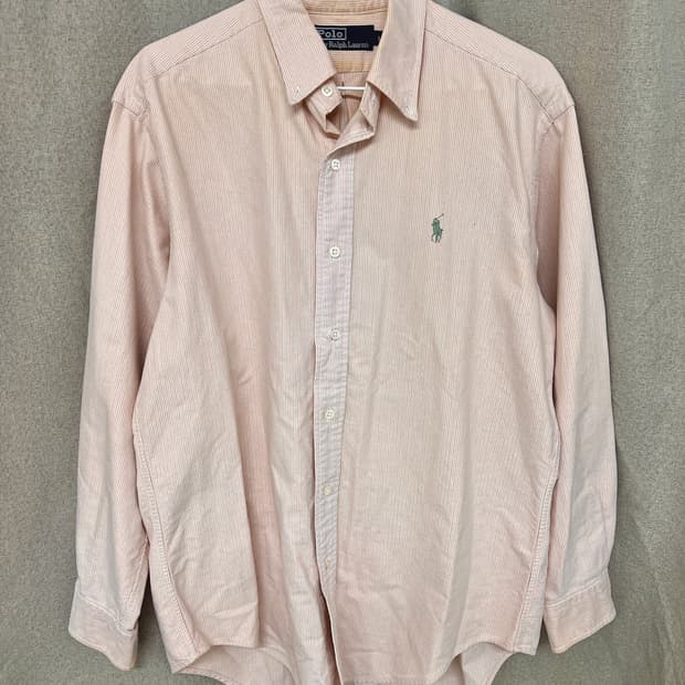 90s 폴로 랄프로렌 핑크 스프라이트 셔츠 L