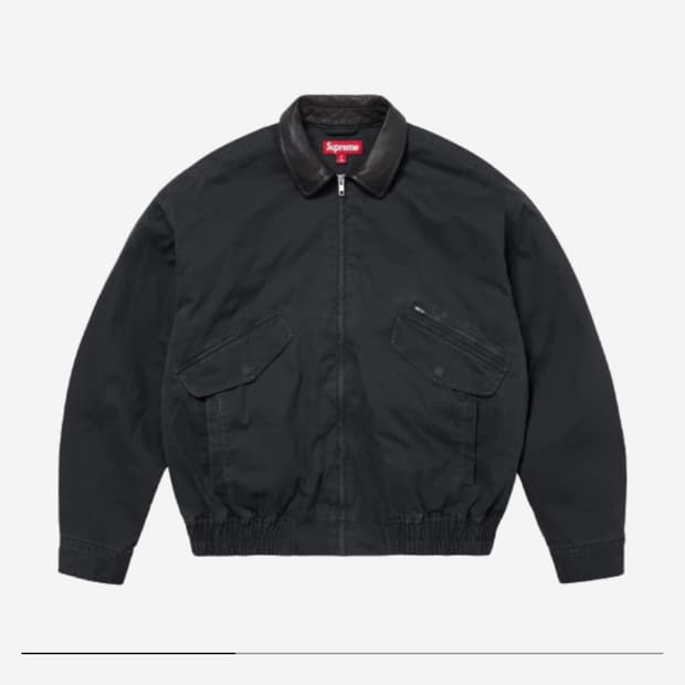 24FW 슈프림 레더칼라 블랙 XL