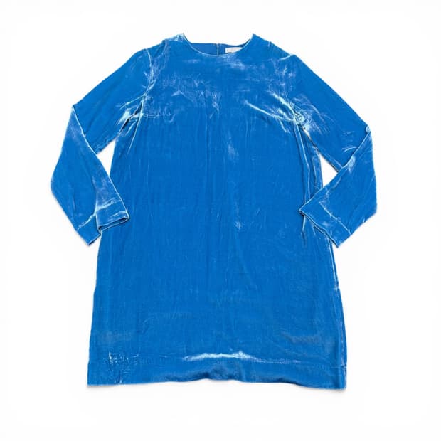 우먼M-L COS 코스 네이비 벨벳 원피스