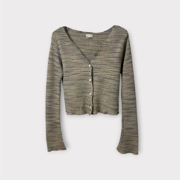 Mixed Knit Button Cardigan