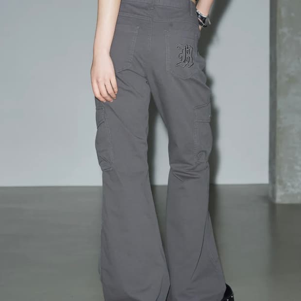 헬레네파리스 피그먼트 부츠컷 카고 팬츠 스모크 그레이 S