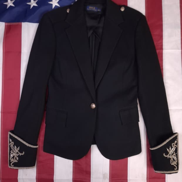 새제품 오리지날 우먼용 폴로 랄프로렌 나폴레옹 견장 자수 블레이저