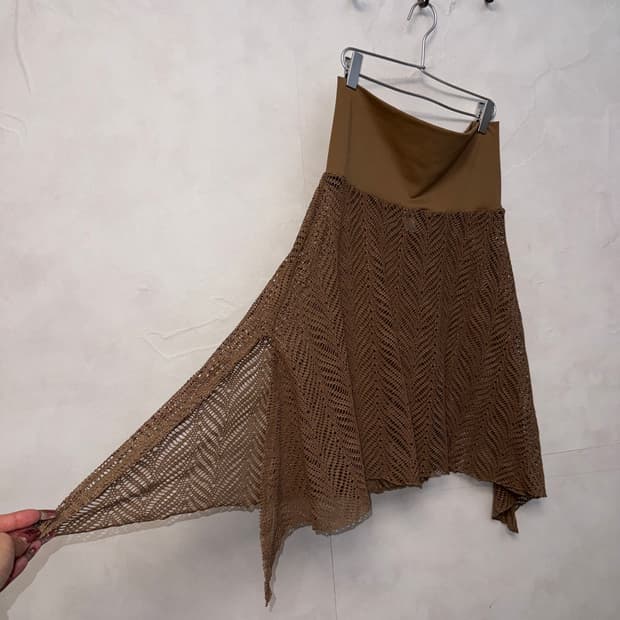 Brown ethnic layering unbalance net sk