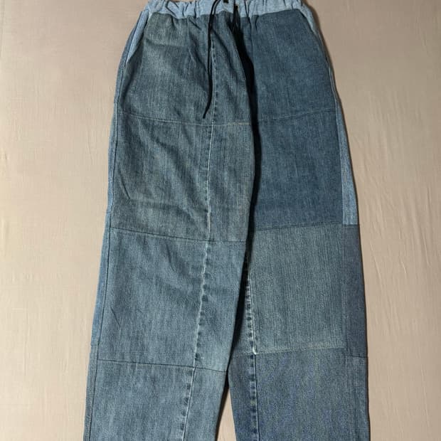 빈티지 리폼 데님 팬츠 블루
