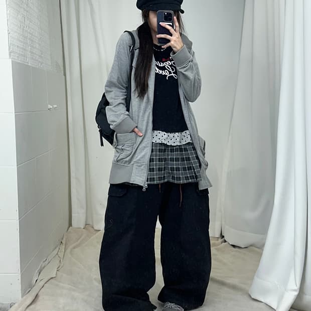데일리 펑크 니혼진 블랙 러힙 코디세트