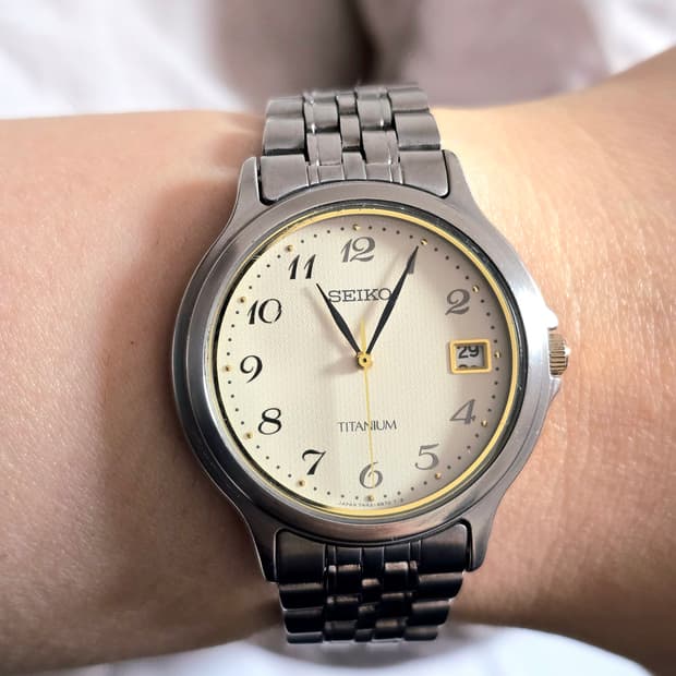 세이코 90's 7N42-8A60 티타늄 크림다이얼 브레게 인덱스