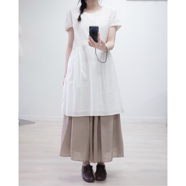 Uniqlo ivory flare One-piece