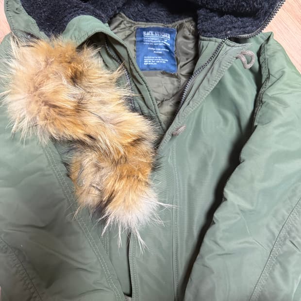 백넘버 야상 패딩 카키