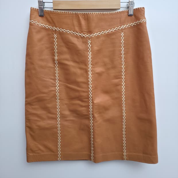 GAP 갭 브라운 레더 스커트