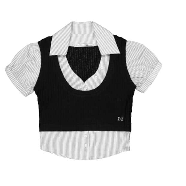 setup exe LAYERED GEEK SHIRT / BLACK