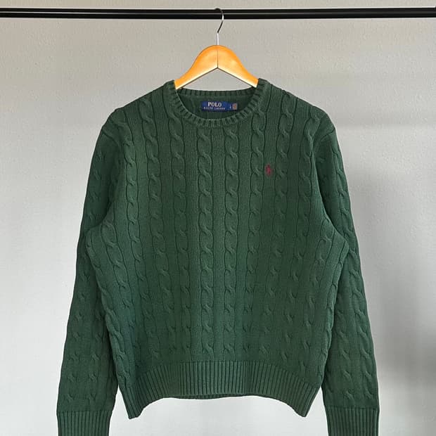 [M]폴로 랄프로렌 그린 케이블 니트 스웨터